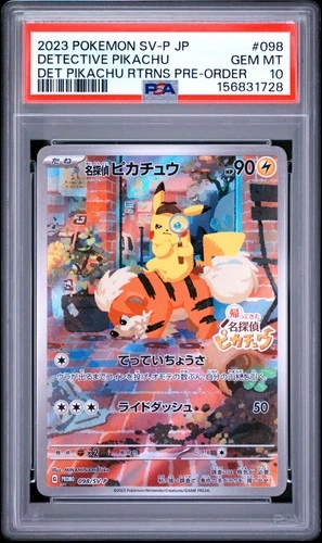 2023 POKEMON JAPANESE SV-P PROMO #098 DETECTIVE PIKACHU PSA 10