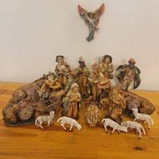 Vintage Paper Mache Nativity Sculpter Euromarchi Italy Set 19 Religious 7-8"