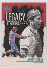 2021 Diamond Kings Legacy Lithographs Holo Blue 64/99 Johnny Bench #LL-7 HOF 0c6