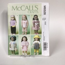 McCall's Crafts M6526 18" Doll Clothes 6 Wardrobe Outfits and Accessories UNCUT