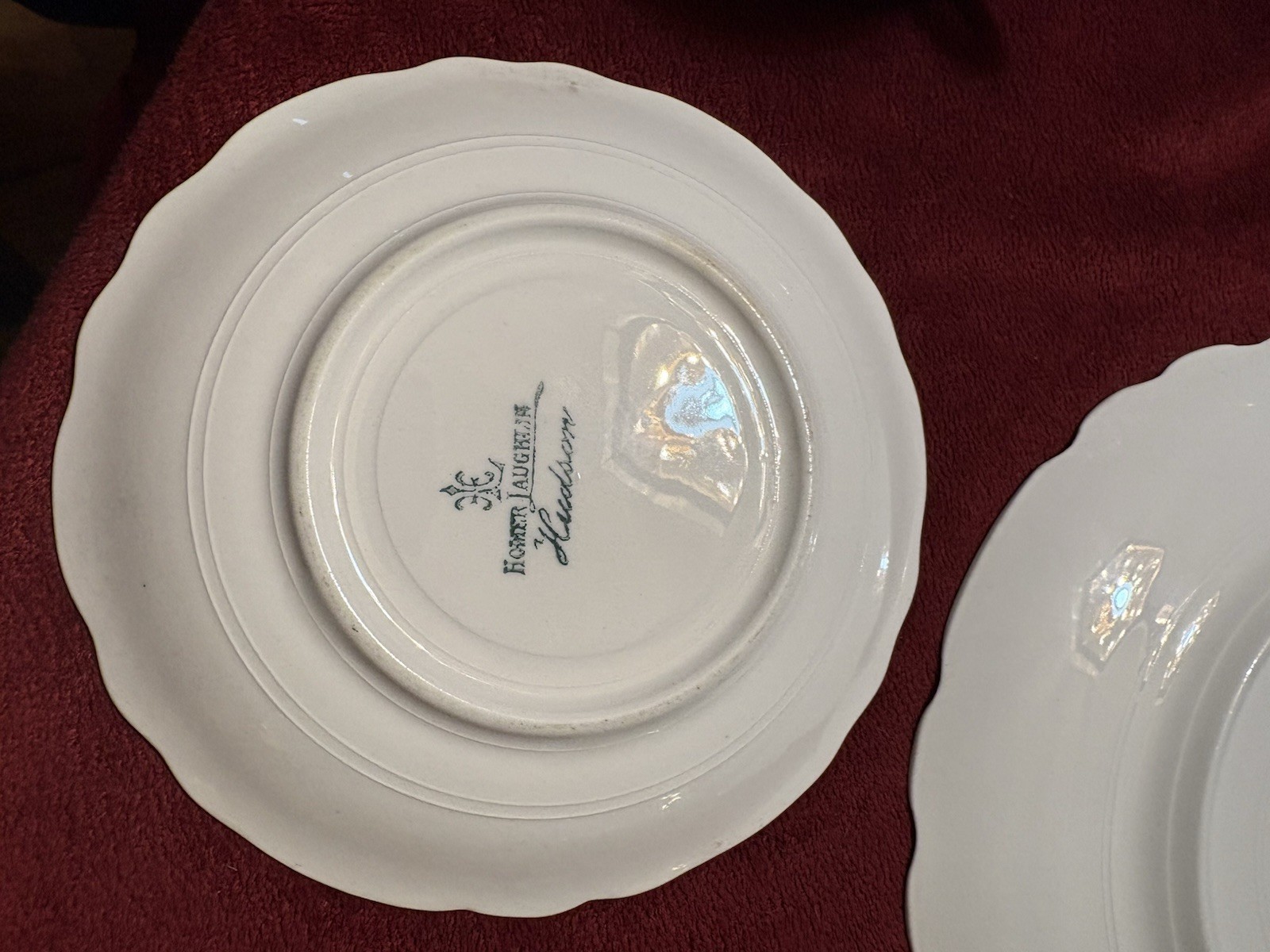 Rare Vintage Homer Laughlin Hudson Set Xmas Plate Cup Saucer Holly Berry Gold 3