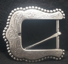XD17118 GREAT VINTAGE 1970s CLASSIC TONGUE-TYPE WESTERN FASHION BELT BUCKLE