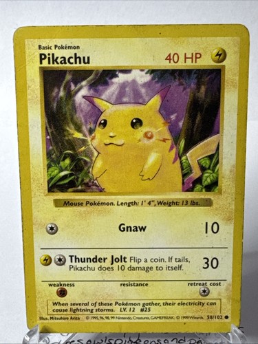 Pikachu (Red Cheeks) 058/102 Base Set (Shadowless) Regular