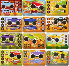 Monster Truck Make-a-Face Stickers: 36 Sheets for Creative Kids' Activities