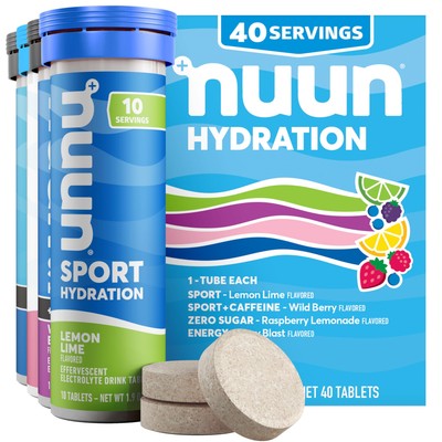Nuun Hydration Electrolyte Tablets 40 Servings 4 Pack Vegan Sugar-Free