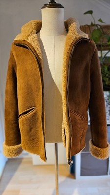 Belstaff Glenn Merino Shearling Leather Jacket Chestnut  Size 50(L)
