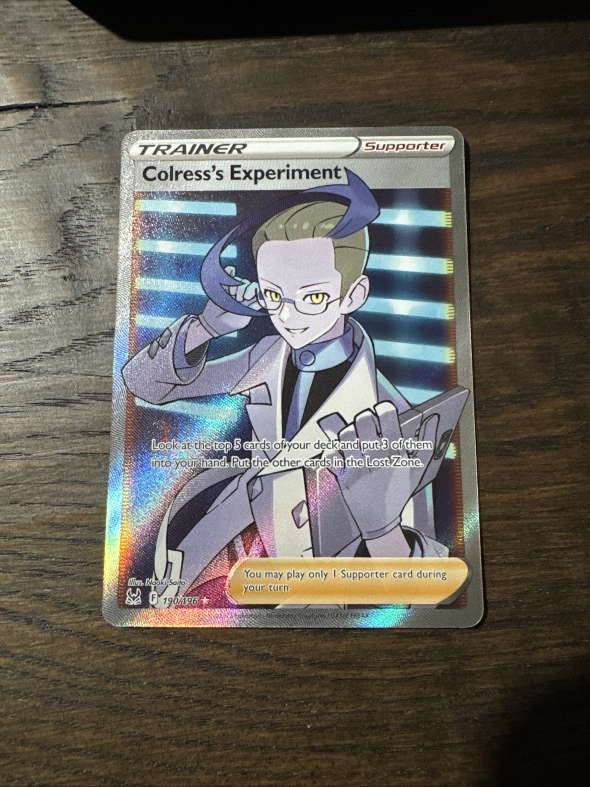 Colress's Experiment 190/196 Lost Origin Full Art Trainer Pokémon TCG NM