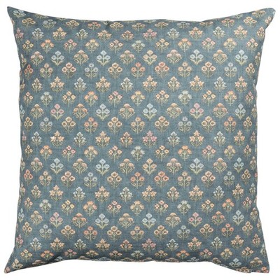 Vintage Kissenbezug Ditsy Meadow extra groß in blau. 100% Baumwolle. 23x23''