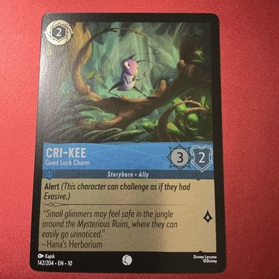 Disney Lorcana Whispers in the Well Cri-Kee-Good Luck Charm Cold Foil 142/204 NM