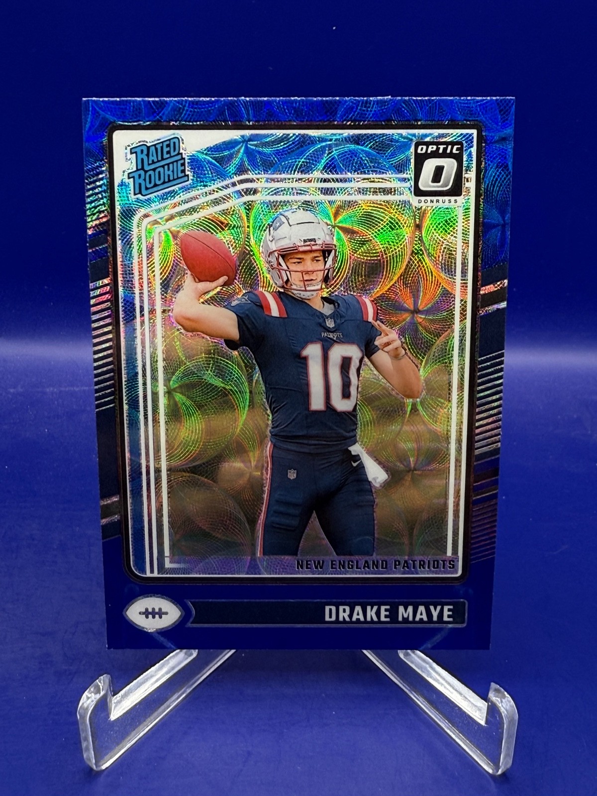 2024 Panini Donruss Optic - Rated Rookie Drake Maye #229 Blue Scope Prizm (RC)