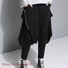 Japanese Baggy Womens Drop Crotch Pants Loose Punk Hip Hop Casual Trousers Pants