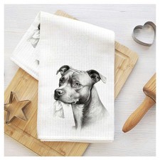 PIT BULL DOG Kitchen Waffle Tea Towel, Artistic Decorative Absorbent-NEW