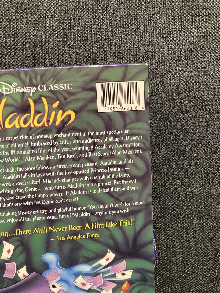 Walt Disney Classic Aladdin 12" Laserdisc  Extended Play CLV - Image 4 of 4