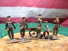 Rare, Little Lead Soldiers: 4 WW1 British Infantry Soldiers Set, Made in England