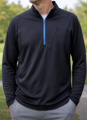 IZOD PerformX Cool FX 1/4 Zip Pullover XL Black Golf Athletic Lightweight