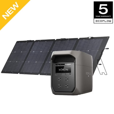 EcoFlow 2048Wh Portable DELTA 3 Max 2400W Power Station Backup&220W Solar Panel