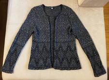 Peruvian Connection Women’s Cardigan Size S Small 100% Alpaca Black Grey