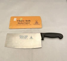 Vintage Stainless Steel Chinese Style Cleaver Chef Knife Heavy Duty