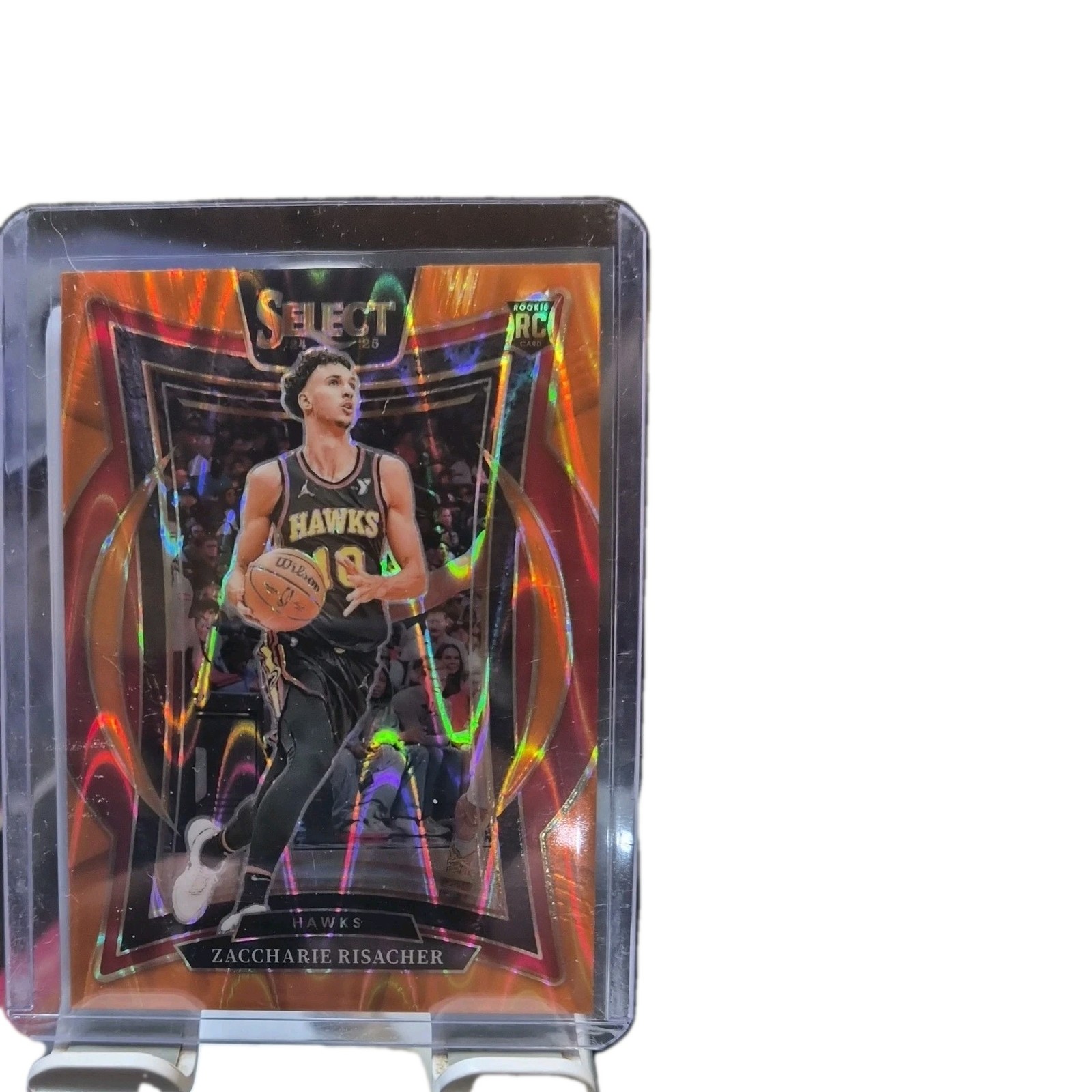 2024-25 Panini Select - Concourse Zaccharie Risacher #86 Orange Flash Prizm (RC)