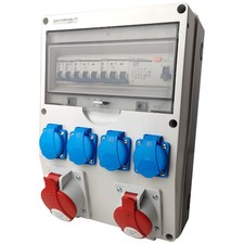 Rozdzielacz prądu budowlanego 32A 16A Zabezpieczony rozdzielacz prądu 4x230V IP44 DOKTORVOLT