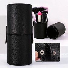 Makeup Brush Holder PU Leather Travel Empty Cosmetic Brushes Pen Bucket Makeup A
