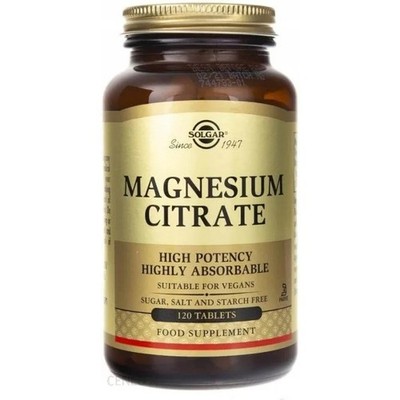 Magnesiumcitrat 400 mg 120 Tabletten Muskelunterstützung Solgar