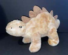 FAO Schwarz Stegosaurus Dinosaur Plush Light Up Spots  Roars Brown/Tan