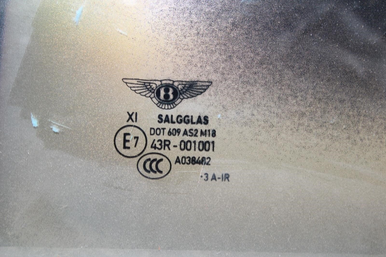13-18 Flying Spur *DMG* Rear Driver Side Left LH LR Quarter Window Glass OEM WTY