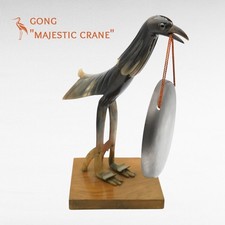 Große Skulptur Darstellung Kranich - aus Wasserbüffelhorn "geschnitzt Han" 32cm