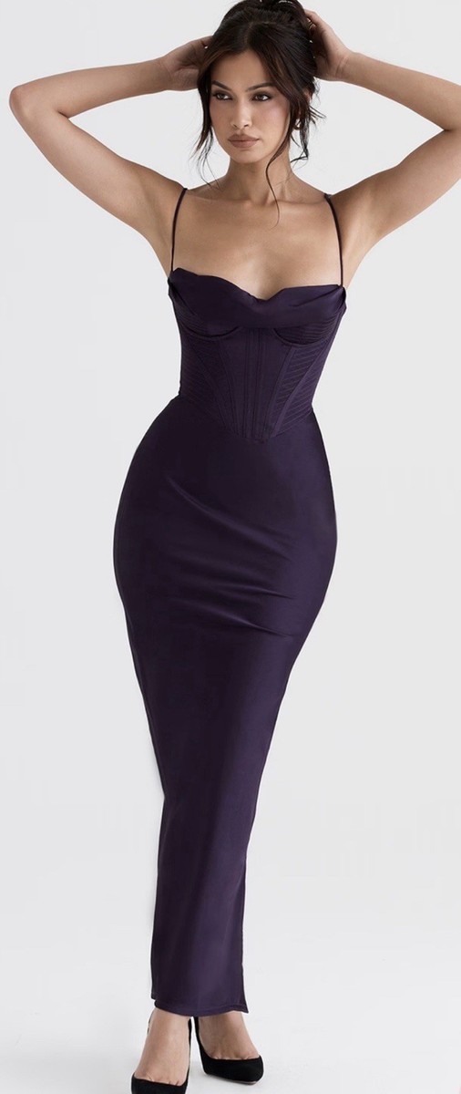 HOUSE OF CB 'Charmaine' Night Shade Corset Maxi Dress Size - XL