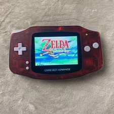 IPS Back light GBA Game Boy Advance Clear Red High light Screen console prebuilt