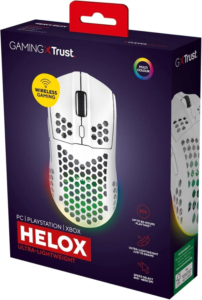Trust Gaming GXT 929W Helox Wireless Gaming Mouse Superlight White - Image 2 of 4