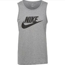 Nike Tank Top Men SZ S Grey Black Icon Futura Sleeveless Top