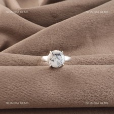 Dendrite Opal Stone 925 Sterling Silver New Solitaire Boho Trendy Ring Jewelry