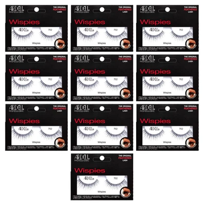 10 Pairs of ARDELL Wispies 702 Black Feathered Lash with Invisiband - Image 1 of 2