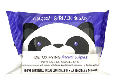 Charcoal & Black Sugar Detoxifying Face Wipes 25 Pre-moistened Facial Cloths