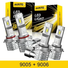 4x AUXITO 9005 9006 LED Combo Headlight Bulbs High Low Beam Kit Extremely White