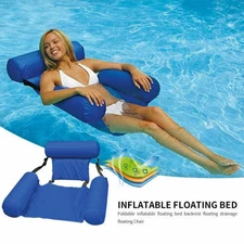 Swimming Pool Foldable Inflatable Seats Water Floating Bed Chair Beach Home Use