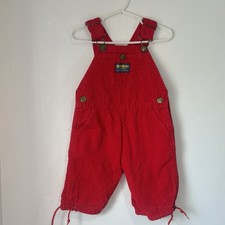 Vintage OshKosh B’gosh Vestbak Red Corduroy Overalls Size 3T Made in USA 1980s