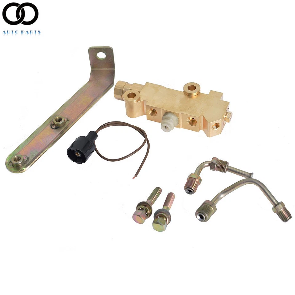 Válvula dosificadora de freno de tambor de disco con líneas y soporte para Chevrolet 1964-1974 Foto 2 de 4