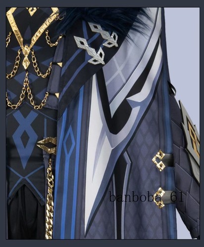 Genshin Impact II Capitano Cosplay Capa Negra Disfraz Conjunto Completo Ropa Poliéster - Imagen 16 de 26