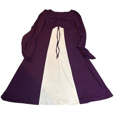 medieval renaissance cosplay halloween purple white costume maxi dress size m/l