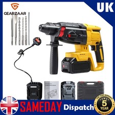 4-in-1 Hammer Drill + Batteries 1100RPM Heavy Duty Electric 4500BPM 600W Impact