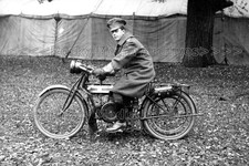 fqq-101 WWI, Corporal Elleman, Dispatch Rider, Douglas Motorcycle. Photo