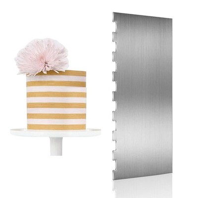 9 Inch Stainless Steel Cake Scraper Patterned Edge Smoother Frosting Comb
