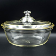 PYREX Clear 2 Qt Casserole Dish w Lid No. 194 CG $ $ Monogram Patent Antique