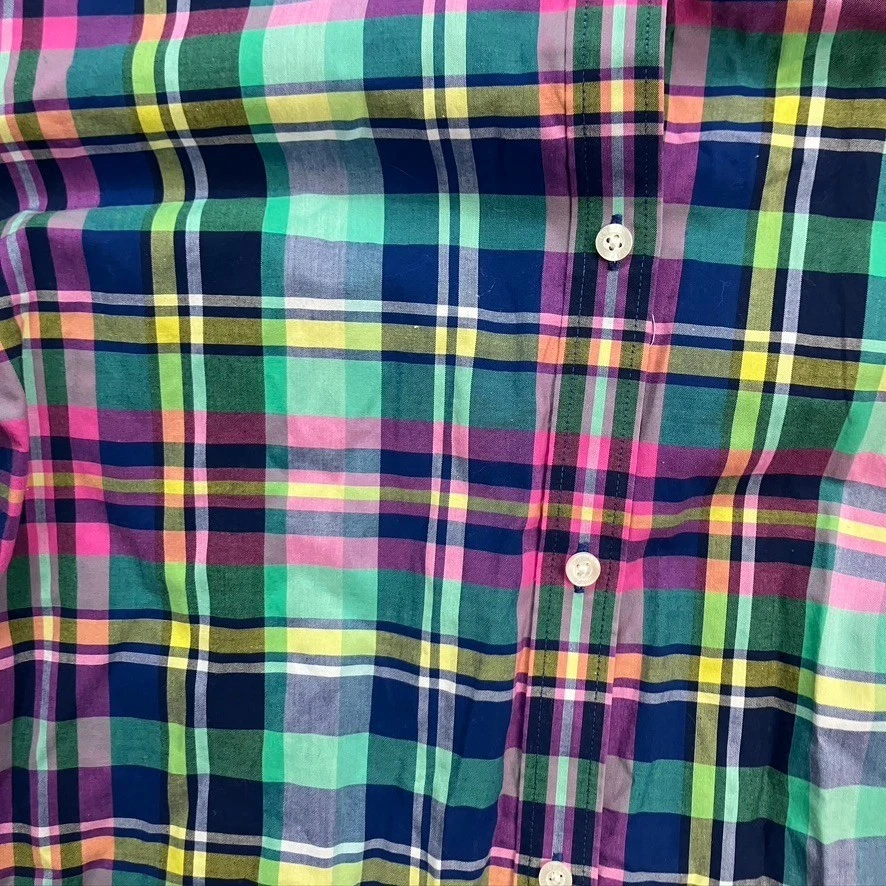 Camisa Chaps Classics para mujer 2X a cuadros con botones sin hierro algodón colorida Foto 3 de 4