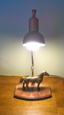 Vintage Equestrian Table Lamp Brass Saddled H...