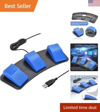 USB Triple Foot Pedal: 3 Programmable Keys for Gaming & Transcription Efficiency