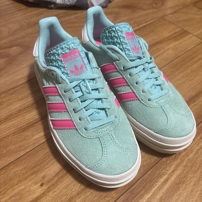 Adidas Originals Gazelle Bold Platform Women's Teal Pink White Shoes ID7026 NBY
